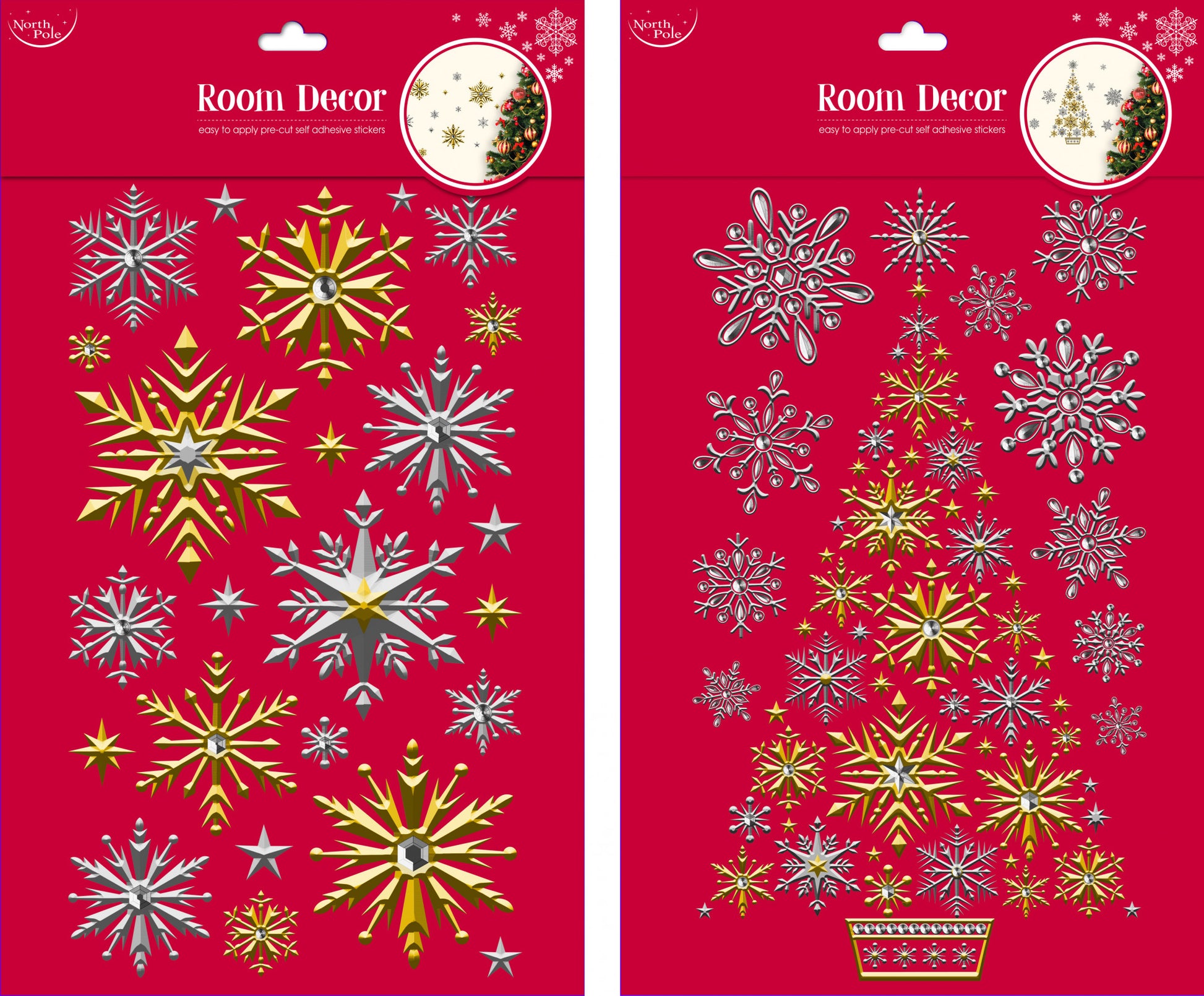 Snow Gold/Silver Room Stickers (Assorted Designs)