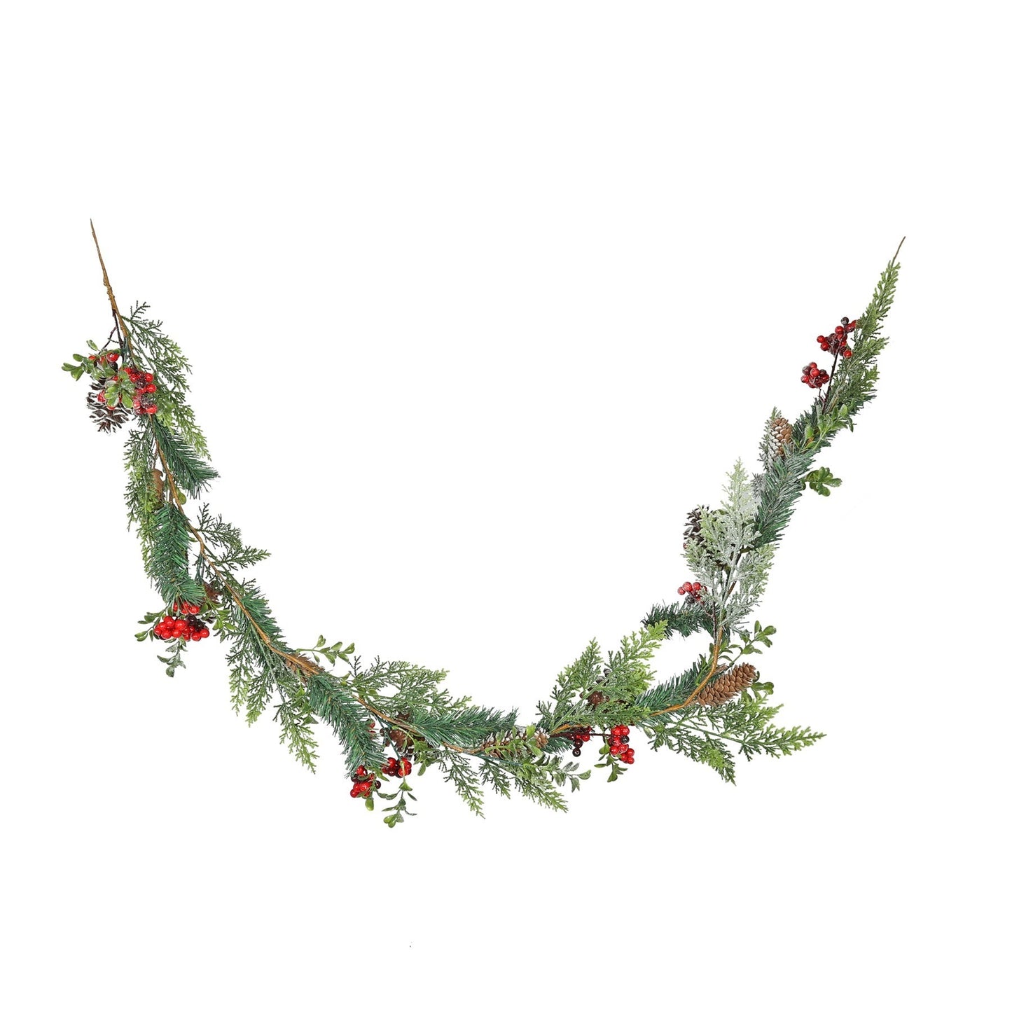 Foliage  Red Berries &amp; Cones Garland (L183cm)