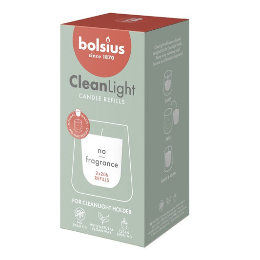 Bolsius Clean Light Refill - Unfragranced (2 Pack) 