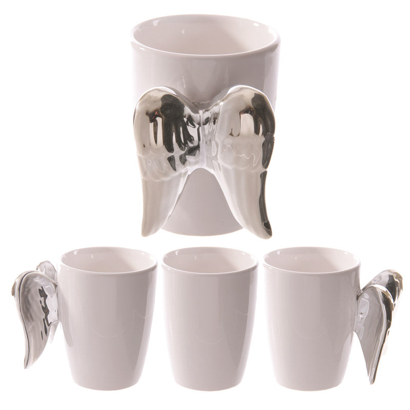 Silver Angel Wings Novelty Ceramic Mug ANG135-0