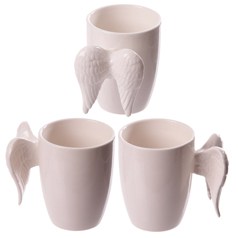 Novelty Ceramic White Angel Wings Mug ANG140-0