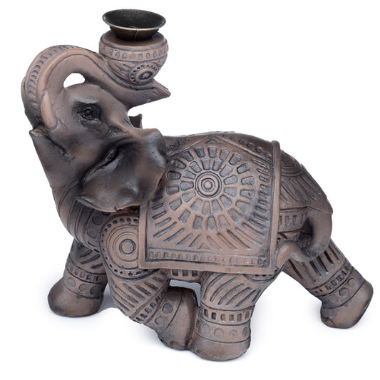 Backflow Incense Burner - Peace of the East Wood Effect Elephant BACK52-0