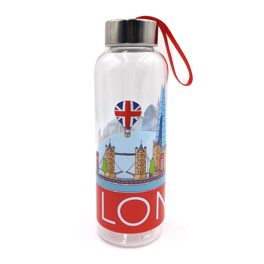 Reusable Water Bottle with Metallic Lid - London Icons Panorama BOT237-0