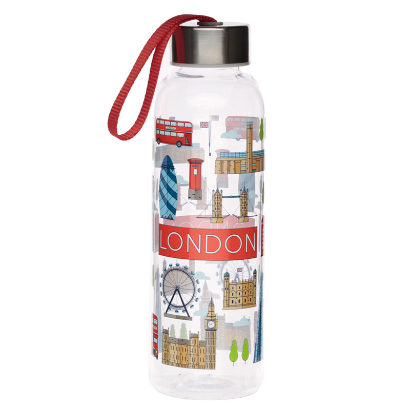 Reusable London Icons 500ml Water Bottle with Metallic Lid BOT59-0