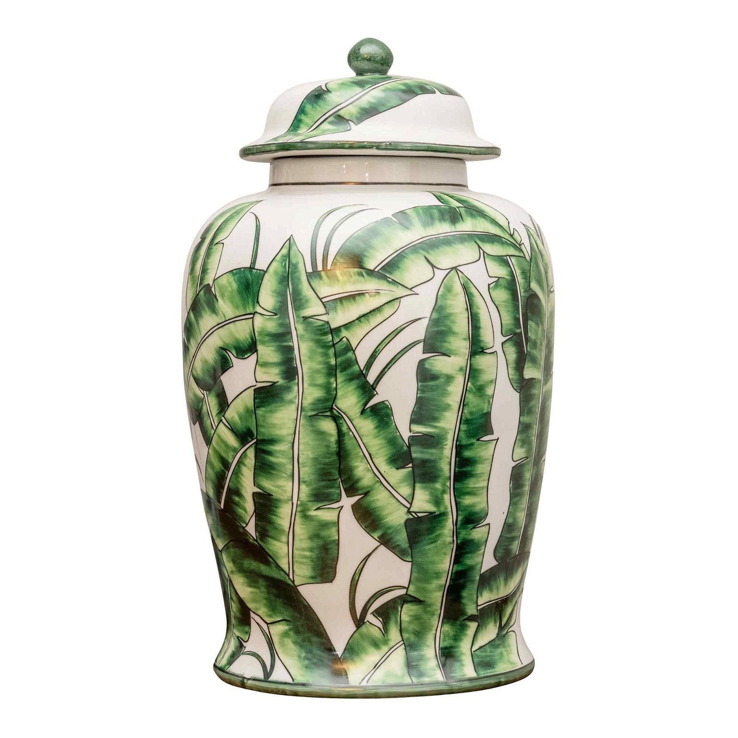 Corn Plant Leaf 17" Ginger Jar-3