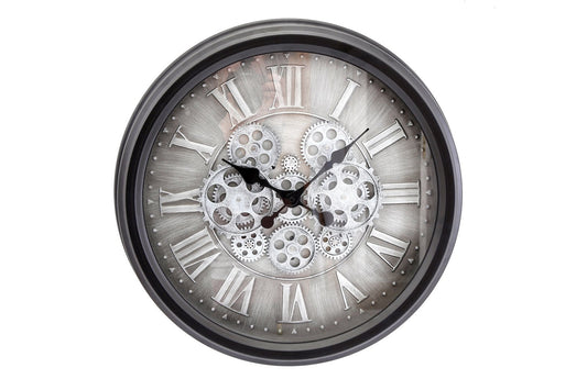 Moving Gear Clock with Roman Numerals-0