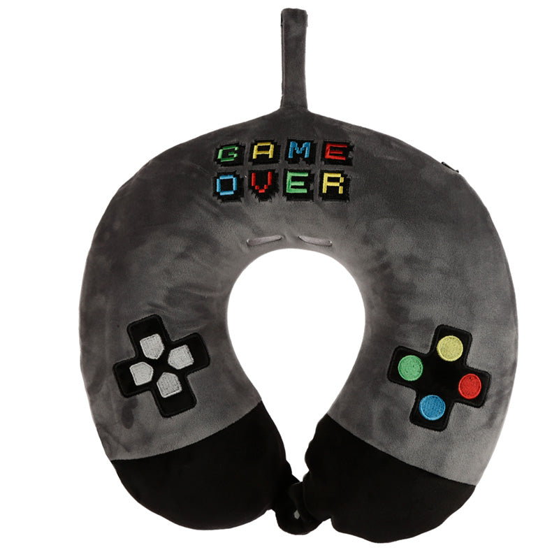 Retro Gaming Game Over Relaxeazzz Plush Memory Foam Travel Pillow CUSH238-0