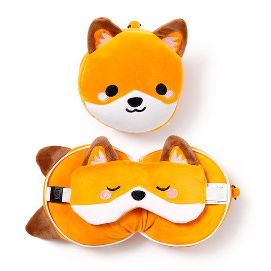 Relaxeazzz Travel Pillow & Eye Mask - Adoramals Finnick the Fox CUSH313-0