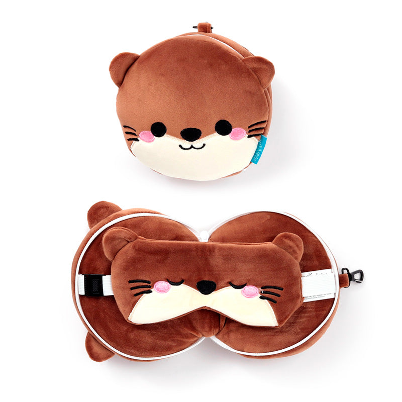 Relaxeazzz Travel Pillow & Eye Mask  - Henry the Otter CUSH347-0