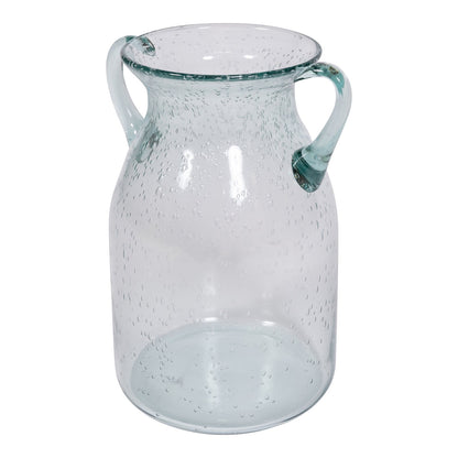 Glass Flower Vase with Handles Daisy Bubble Design 25cm-3