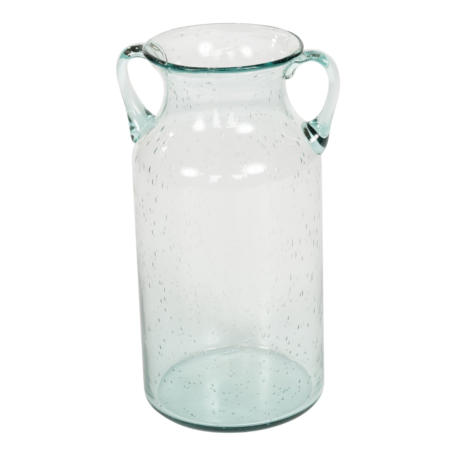 Glass Flower Vase with Handles Daisy Bubble Design 25cm-1