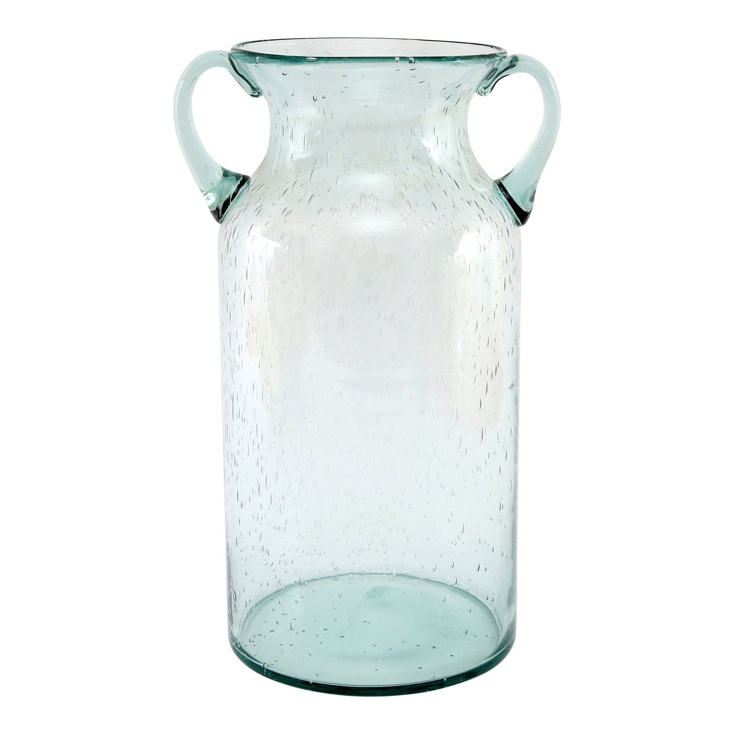 Glass Flower Vase with Handles Daisy Bubble Design 25cm-0