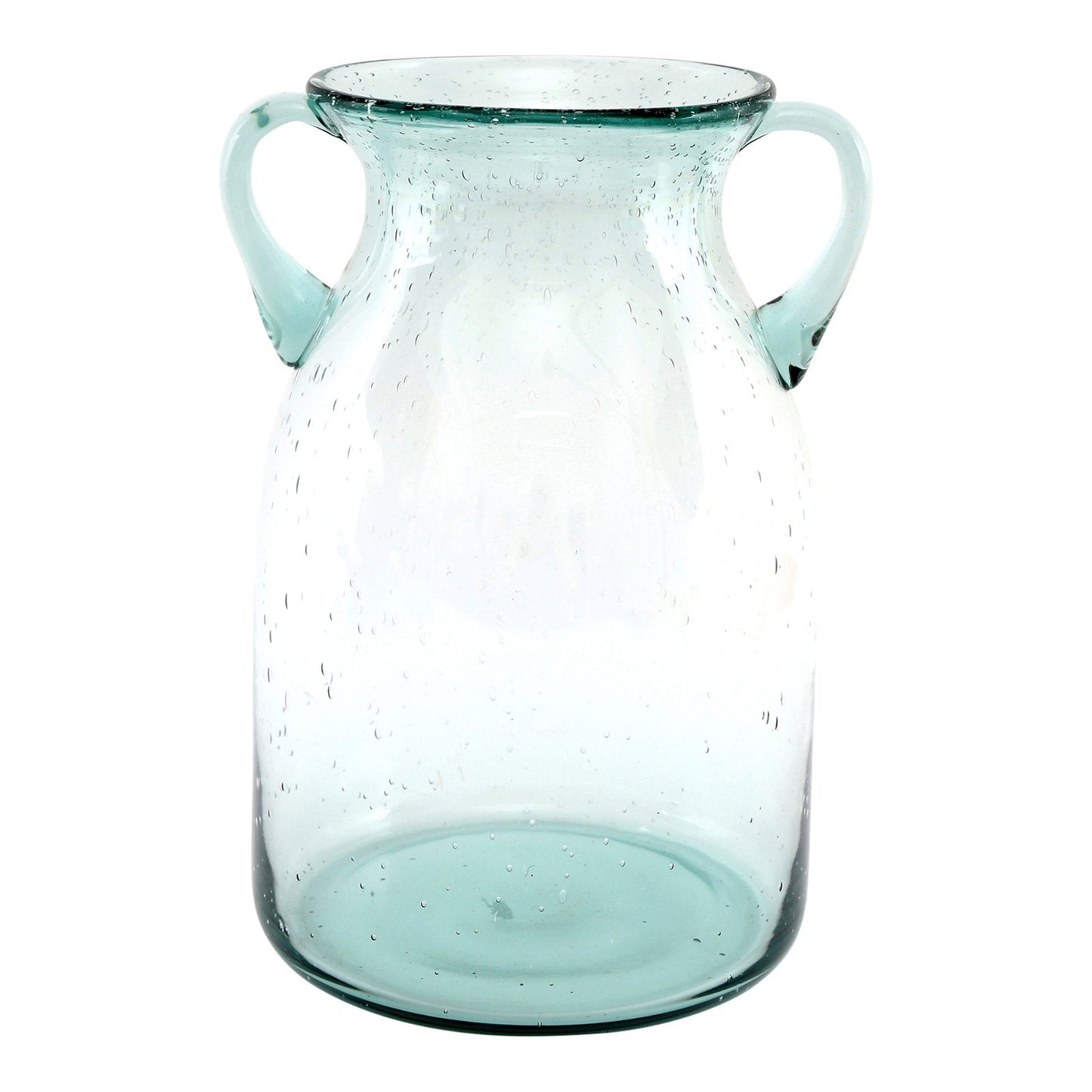 Large Daisy Green Bubble Vase With Handles-0