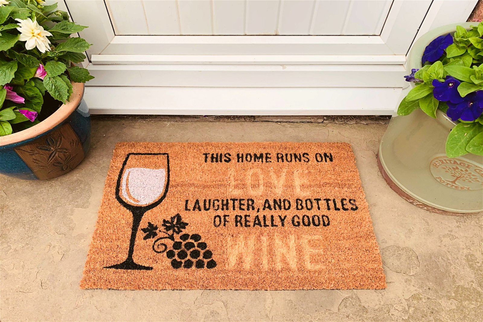 Coir Doormat with Wine Glass & Love-1