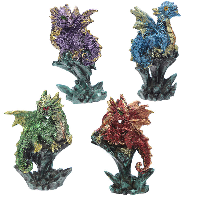 Rock Crystal Enchanted Nightmare Dragon Figurine DRG427-0