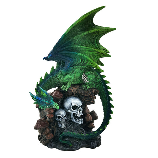 Enchanted Nightmare Dragon - Emerald Spirit of the Forest Skull DRG563-0