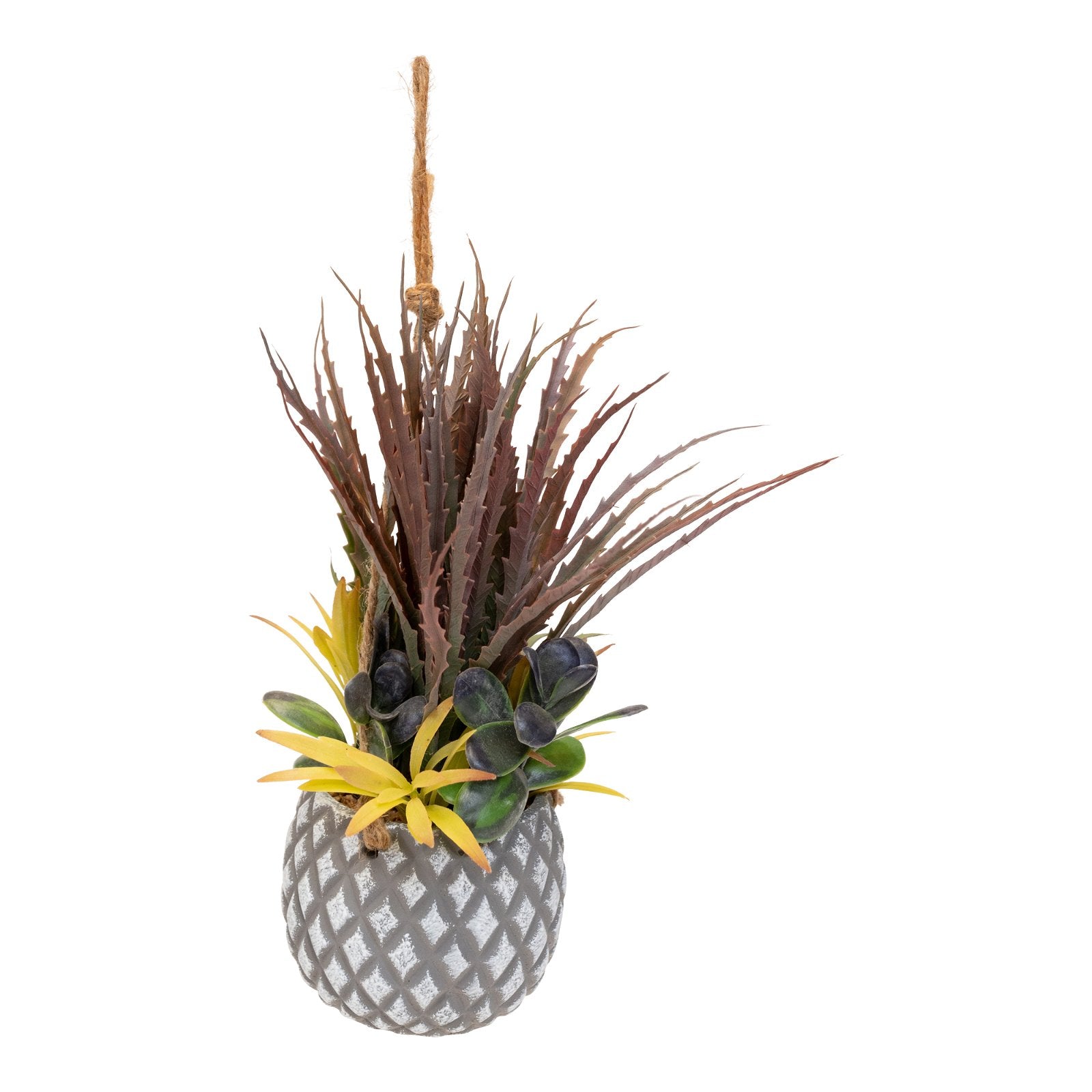 Hanging Succulents in Lattice Design Small Grey Pot-4