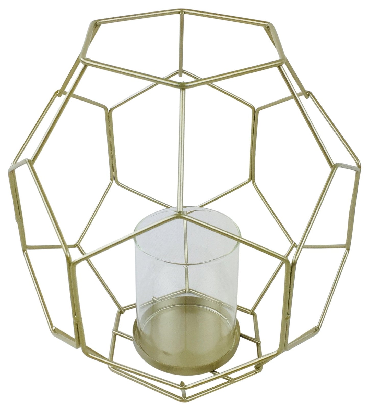 Gold Geometric Candleholder 21cm-1