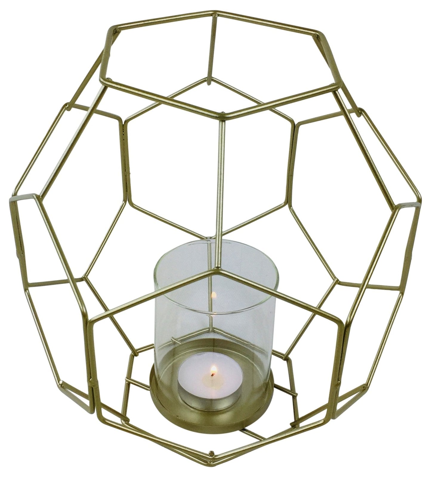 Gold Geometric Candleholder 21cm-0