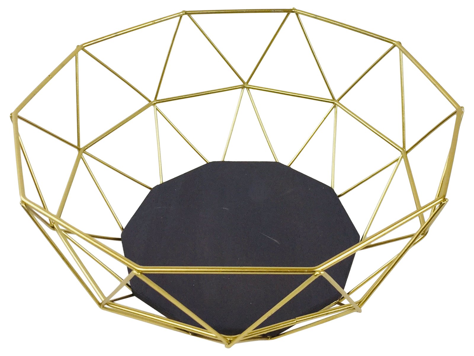 Golden Geometric Style Wire Bowl-3