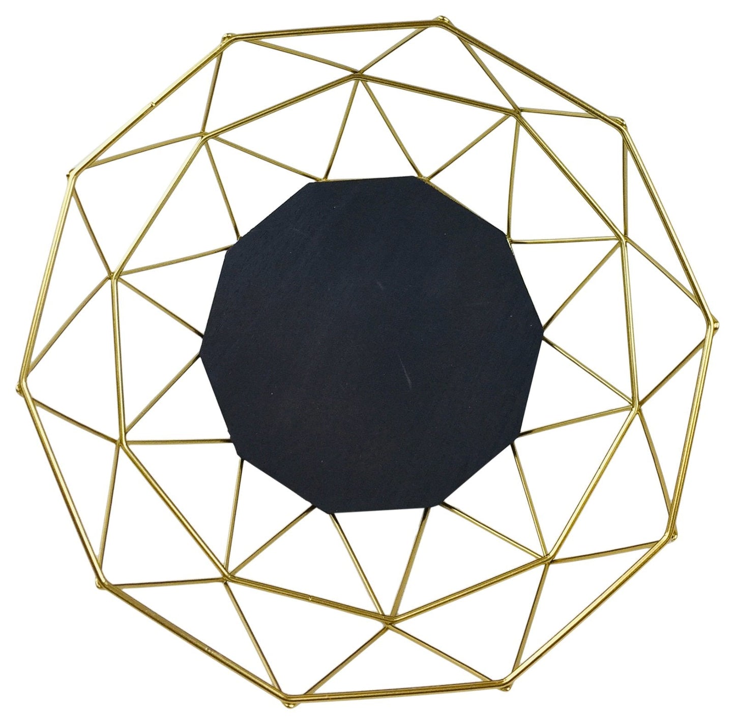 Golden Geometric Style Wire Bowl-2