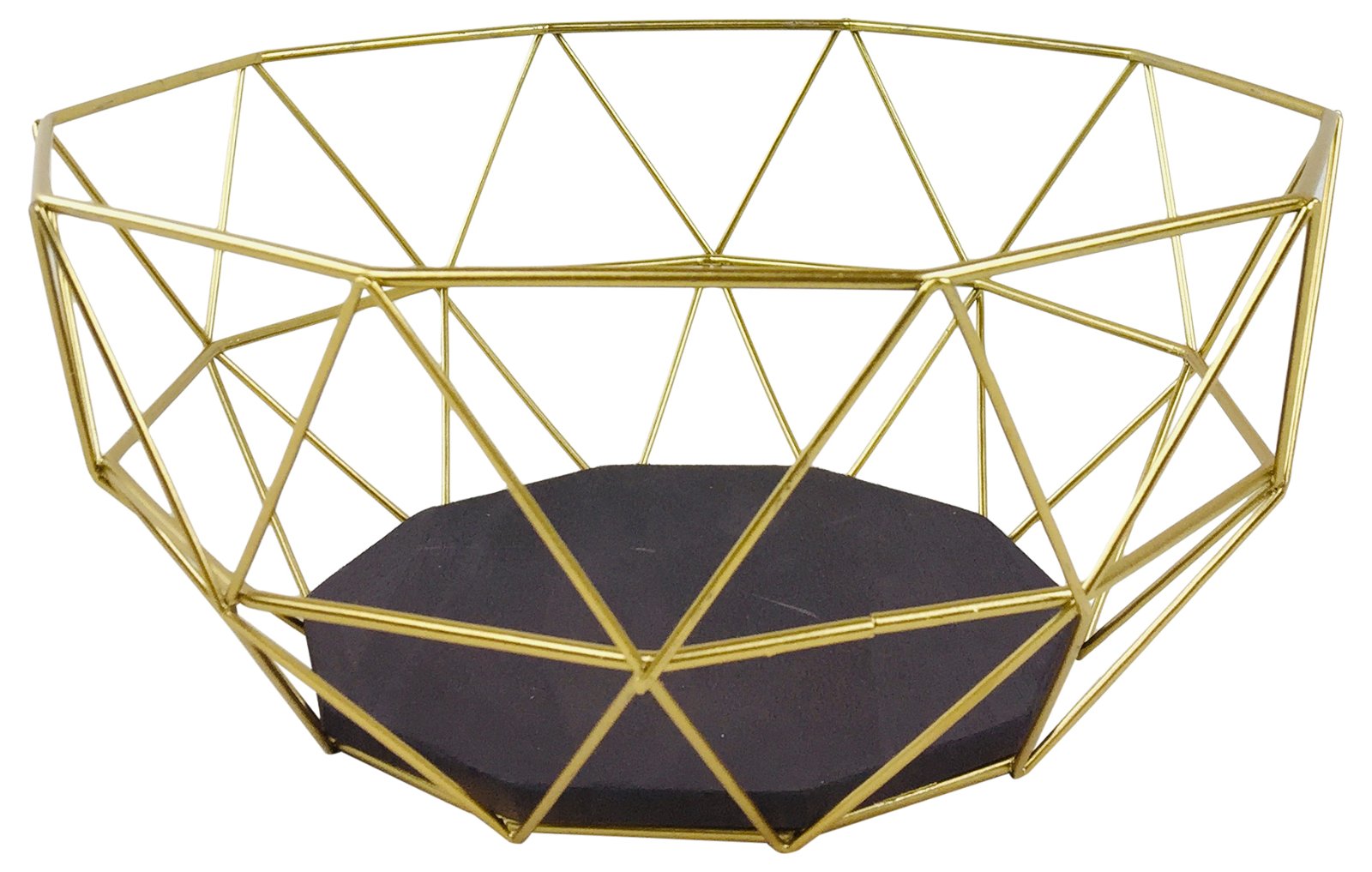 Golden Geometric Style Wire Bowl-0