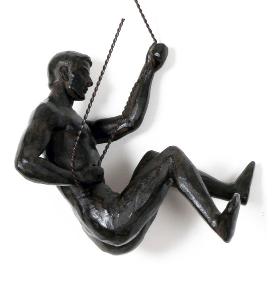 Abseiling Man Looking Down Ornament Black-0