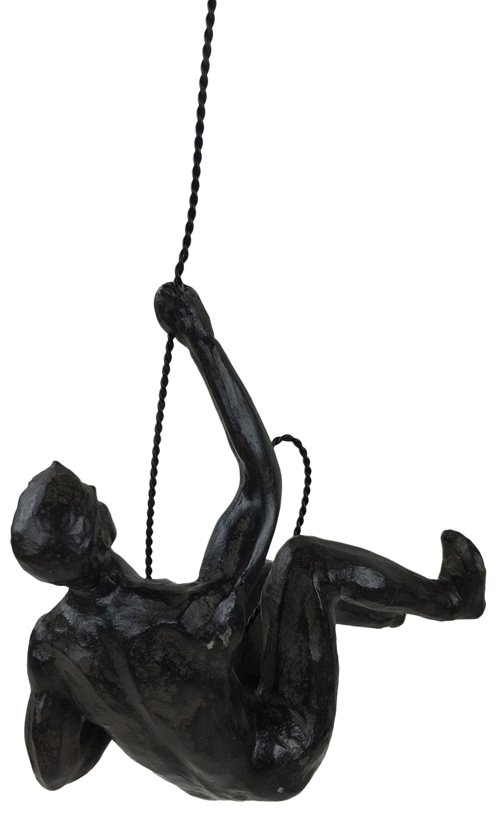 Abseiling Man Looking Up Ornament Black-1