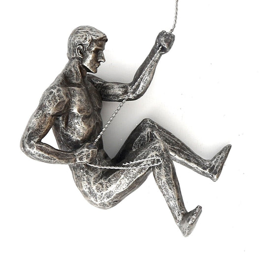 Silver Abseiling Man Looking Down 73cm-0