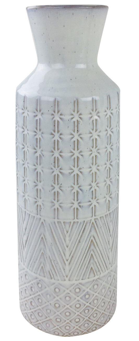 White Star Textured Stoneware Vase 44cm-0