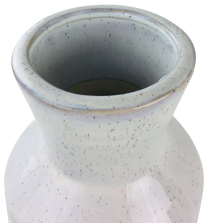 White Herringbone Textured Stoneware Vase 44cm-2