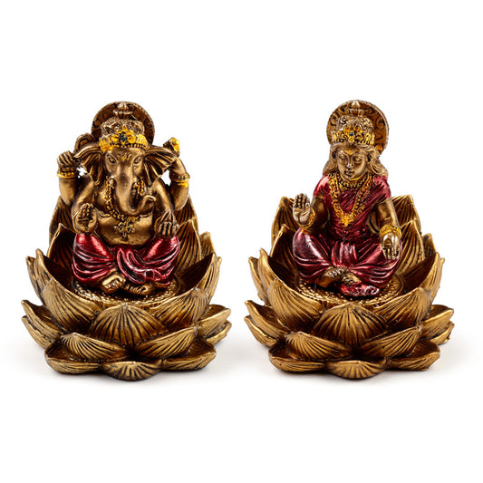 Decorative Ganesh & Lakshmi Set of 2 - Lotus GAN22-0