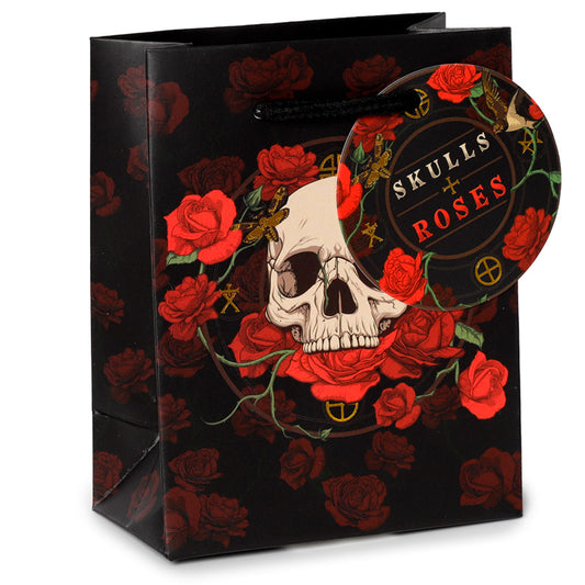 Skulls and Roses Red Roses Small Gift Bag GBAG90C-0