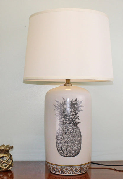 Black & White Ceramic Lamp with Pineapple Design 69cm-1