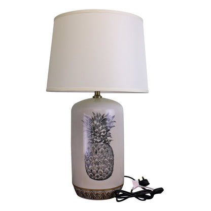 Black & White Ceramic Lamp with Pineapple Design 69cm-0