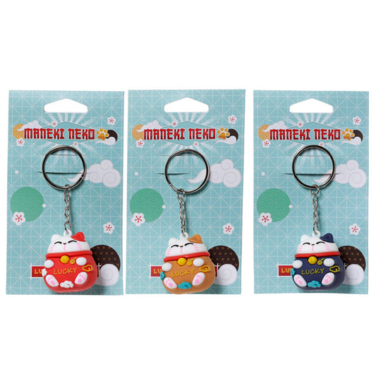 3D PVC Keyring - Maneki Neko Lucky Cat KEY255-0