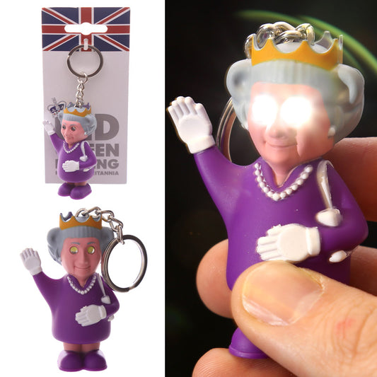 LED Light & Sound Keyring - Rule Britannia Queen KEY43-0