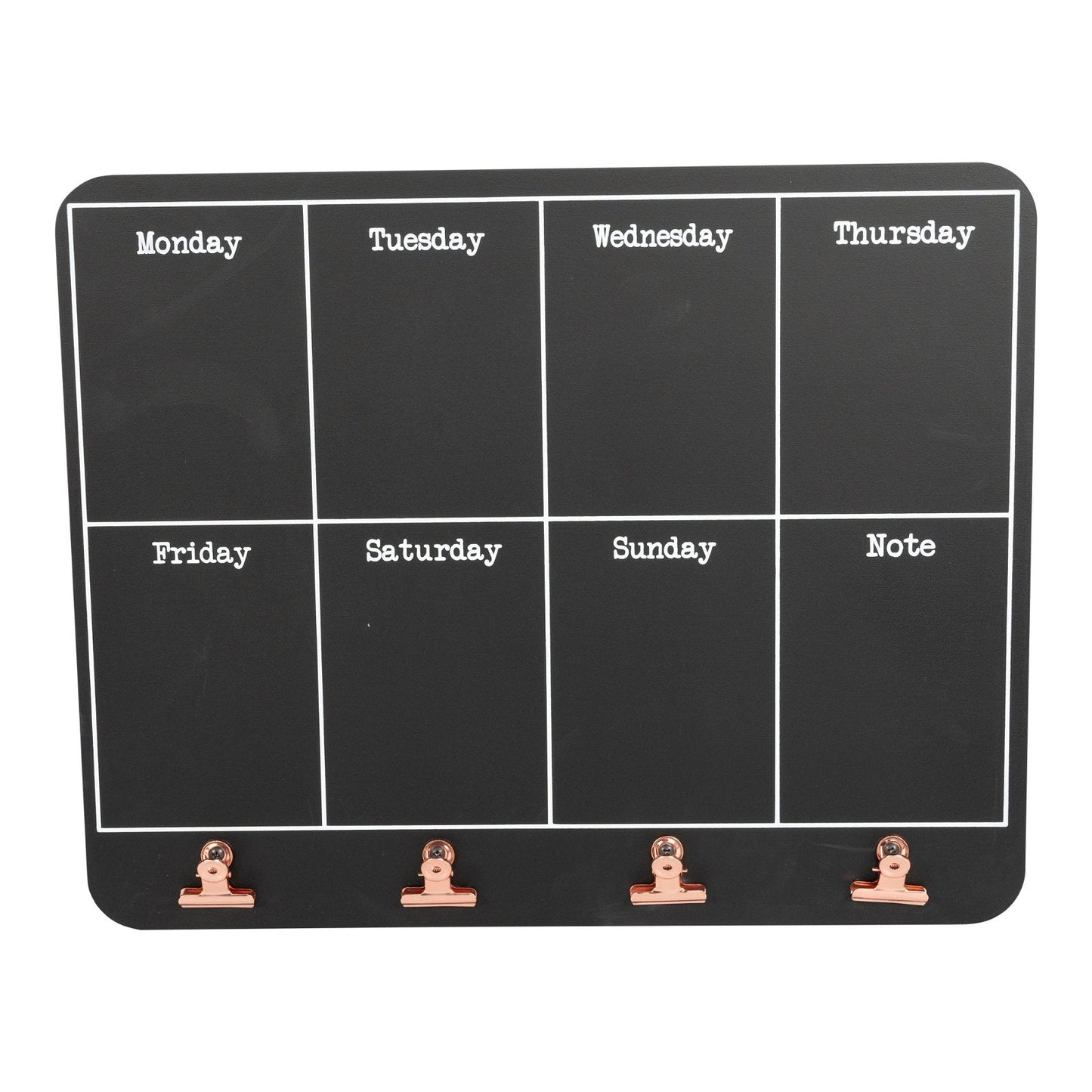 Black Weekly Memo Board With Copper Clips-2