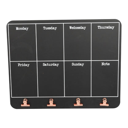 Black Weekly Memo Board With Copper Clips-2