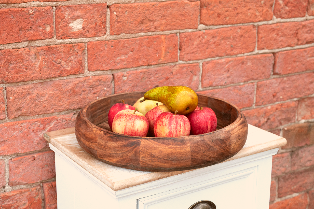 Shallow Wooden Bowl 34cm-1