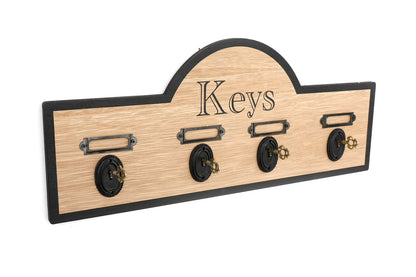 Wooden Board With 4 Key Design Hooks-0