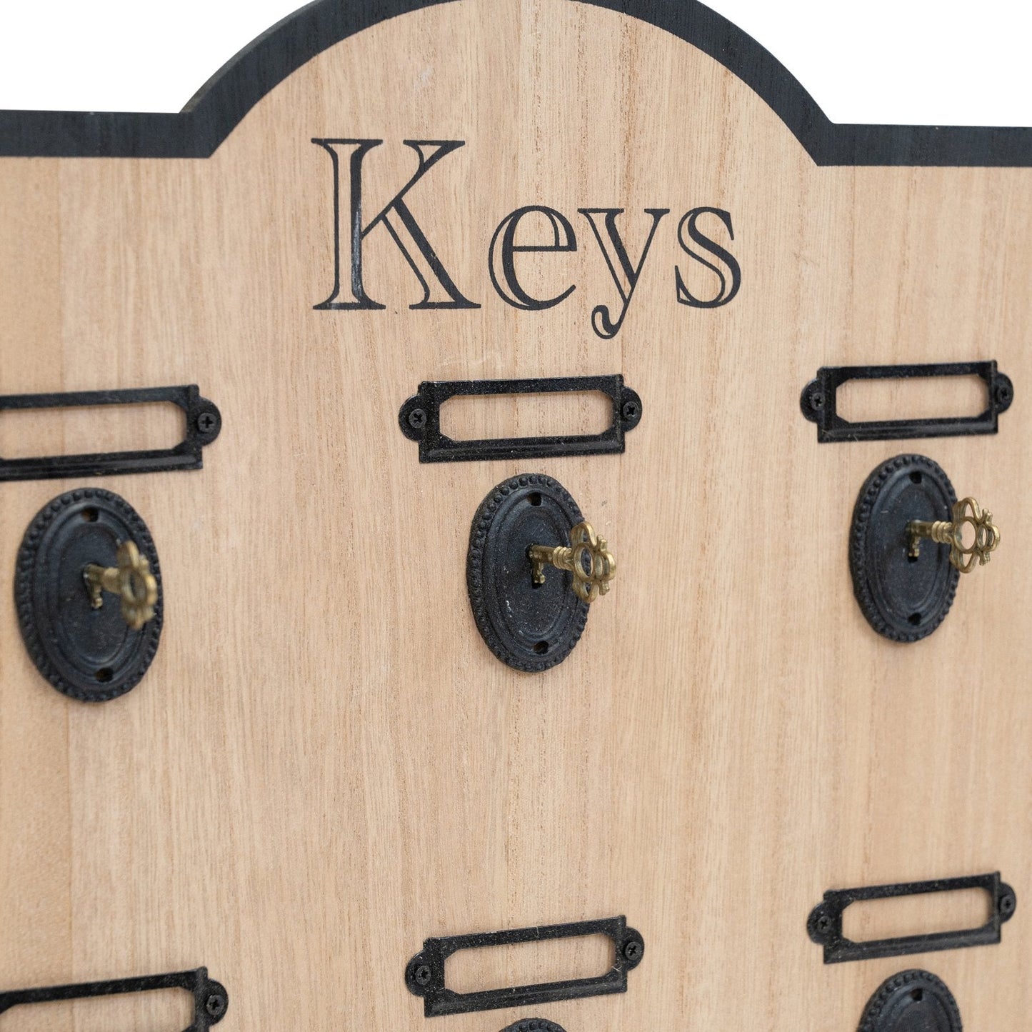 Wooden Board With 9 Key Design Hooks-3