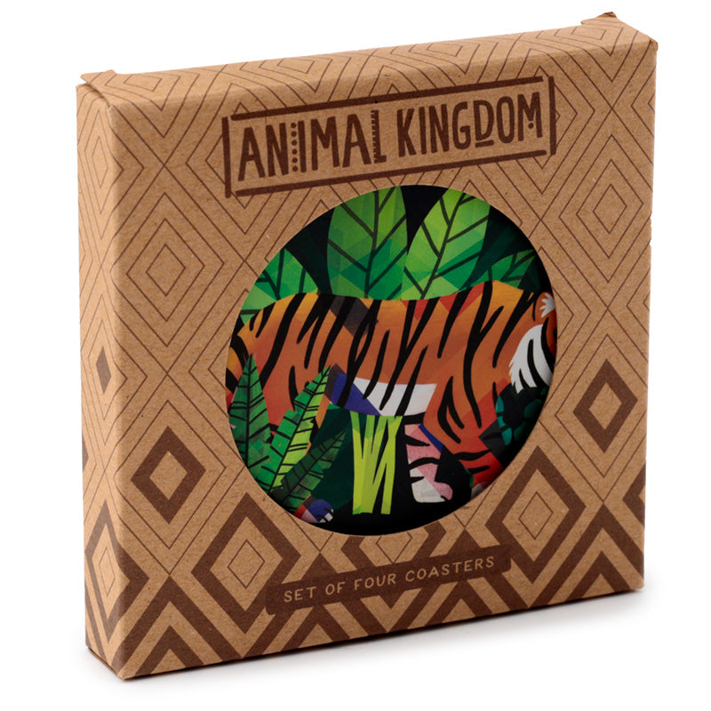 Set of 4 Cork Novelty Coasters - Animal Kingdom KP69-0