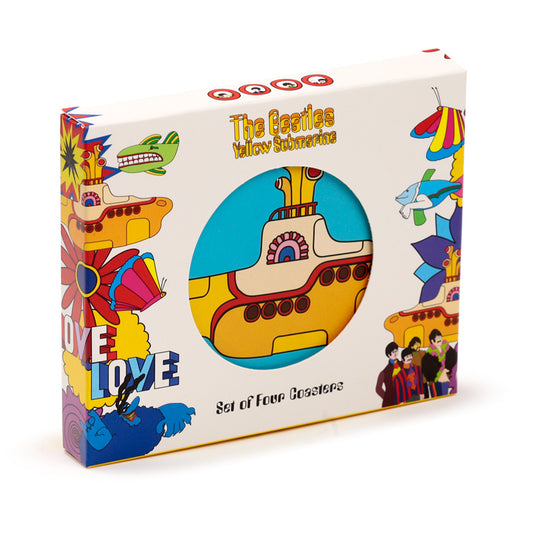 Set of 4 Cork Novelty Coasters - The Beatles Yellow Submarine KP79-0