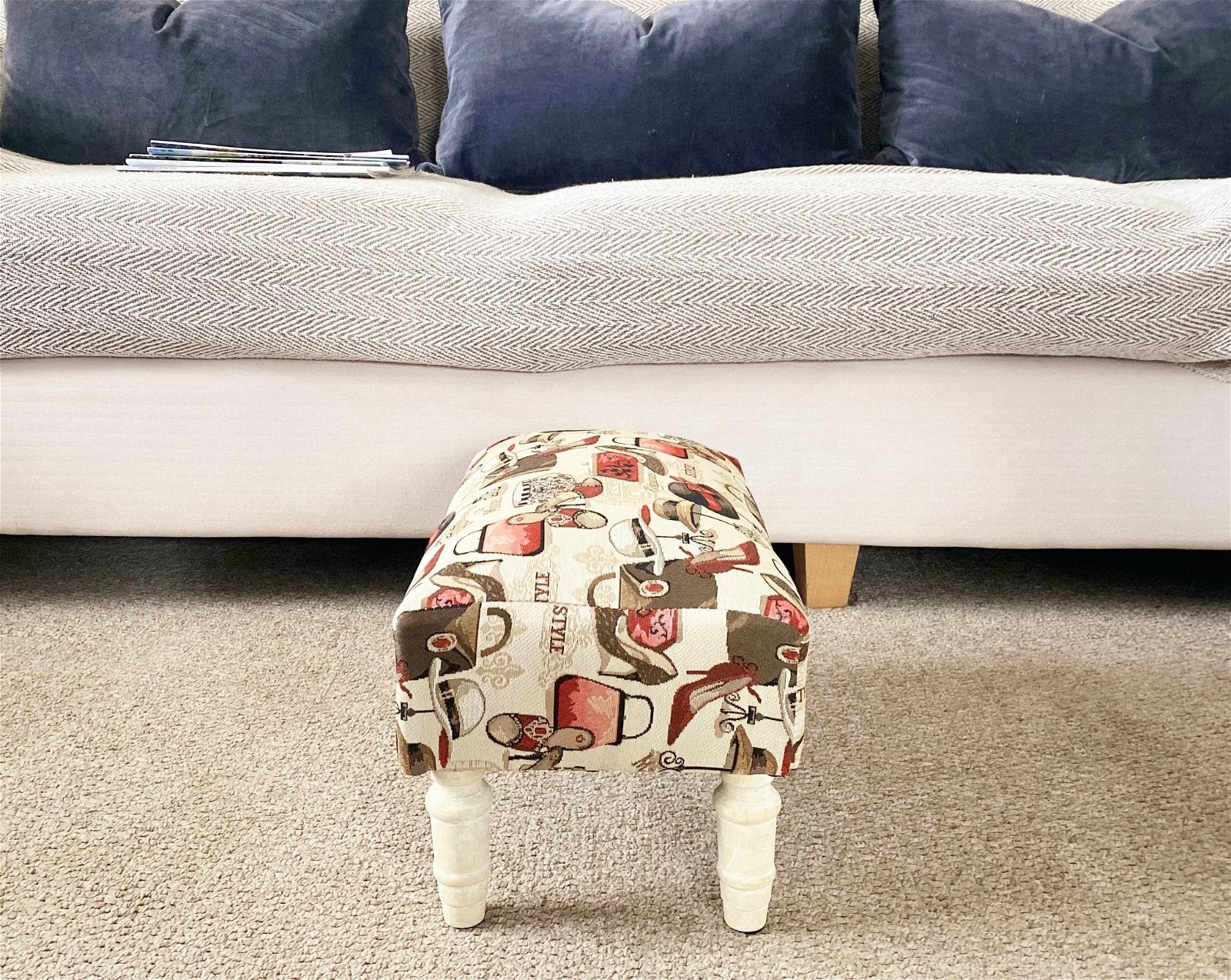 Ladies Fabric Footstool with Drawer-3