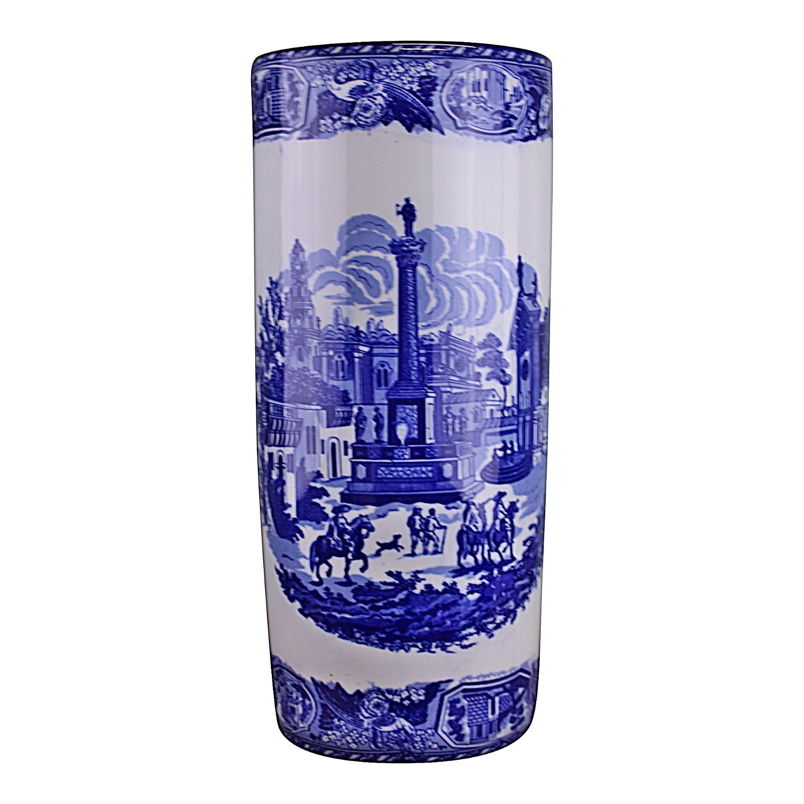 Umbrella Stand, Vintage Blue & White Townscape Design-0