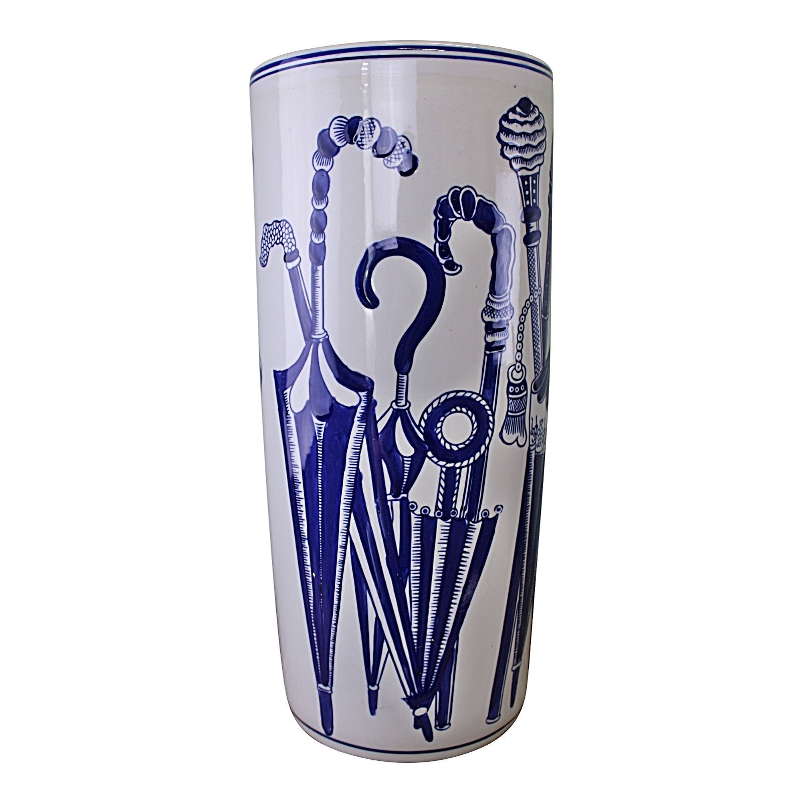 Umbrella Stand, Vintage Blue & White Umbrellas Design-0