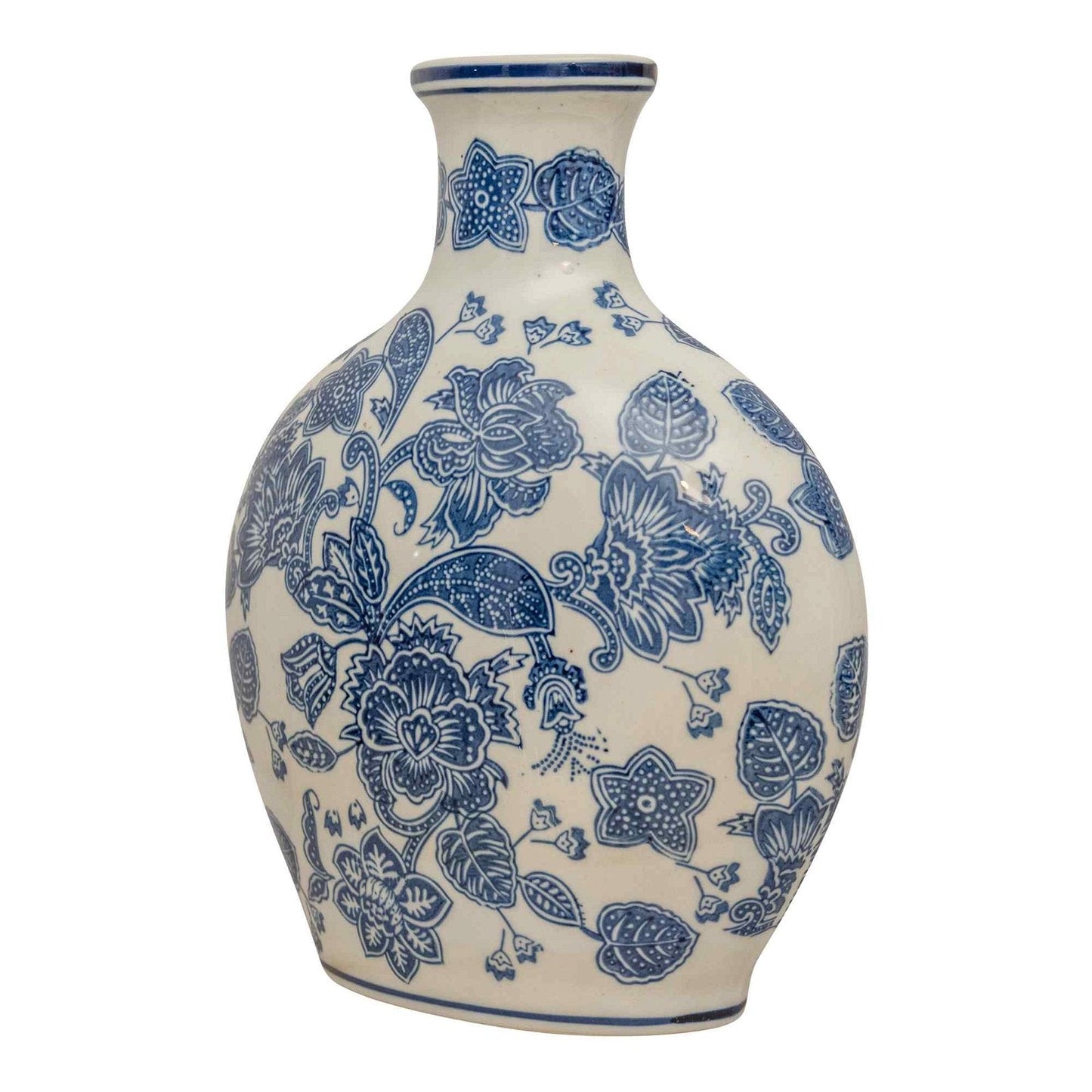 Anemone Blue & White Bottle Vase-0