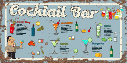 Vintage Metal Sign - Cocktail Bar-0