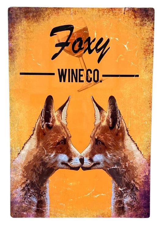 Metal Advertising Wall Sign - Foxy Wine Co Brewery-0